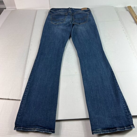 American Eagle Jeans Women 29x31* Low Rise Kick Boot Cut Blue Faded Denim Tag 6L - Picture 10 of 16